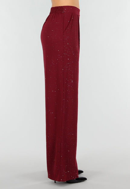 Burgundy Pantalon met Glitters