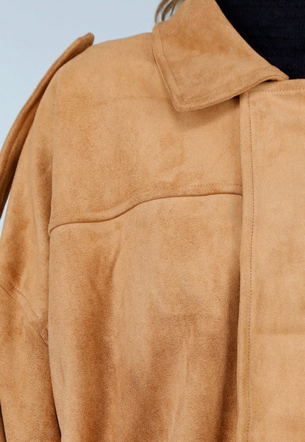 NEW121125 Camel Suède Look Jas