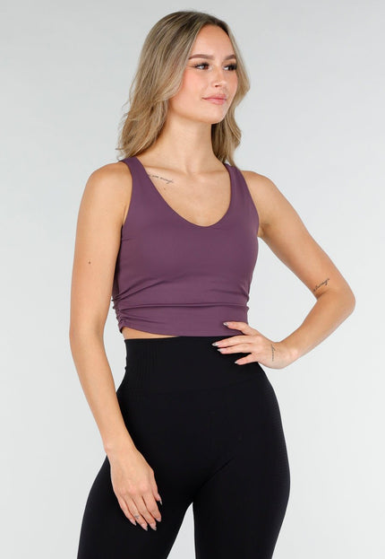 NEW121125 Donkerpaarse Sporttop met Pads