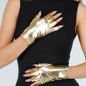 NEW121125 Gouden Metallic Stretch Handschoenen