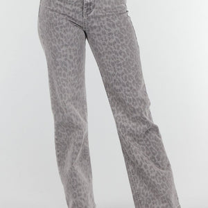 OP=OP.50.NL Grijze Stretch Jeans met Panterprint