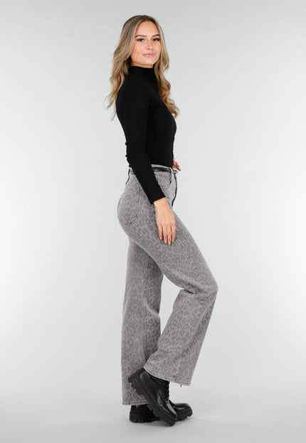 OP=OP.50.NL Grijze Stretch Jeans met Panterprint