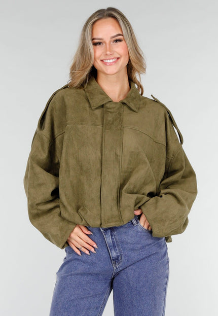 NEW121125 Khaki Suède Look Jas