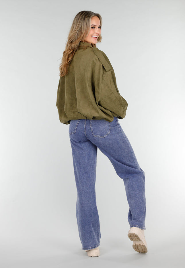 NEW121125 Khaki Suède Look Jas