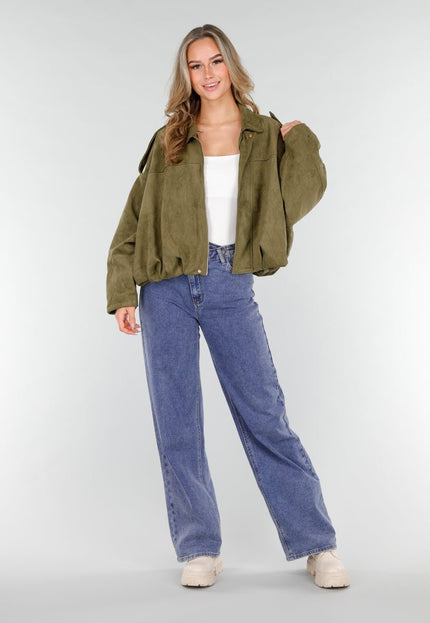 NEW121125 Khaki Suède Look Jas