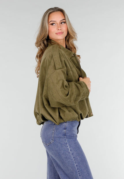 NEW121125 Khaki Suède Look Jas