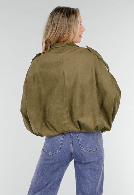 NEW121125 Khaki Suède Look Jas