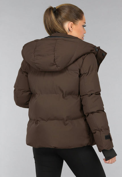 WINTER Korte Bruine Winterjas met Capuchon