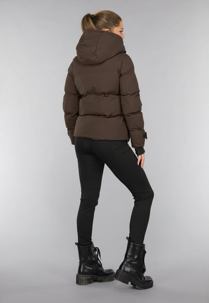 WINTER Korte Bruine Winterjas met Capuchon