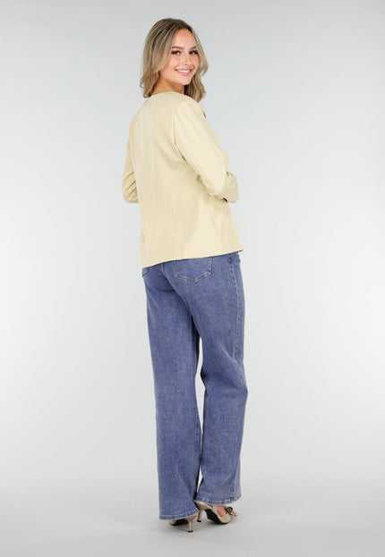 NEW121125 Lichtgele Blazer met Knoopsluiting