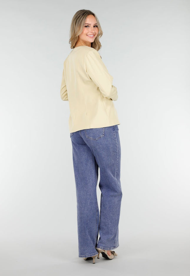 NEW121125 Lichtgele Blazer met Knoopsluiting
