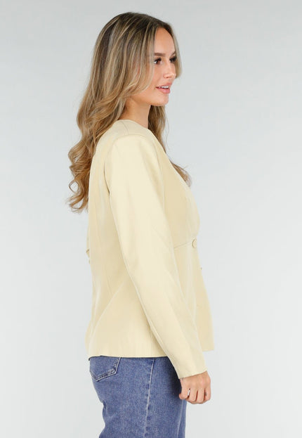 NEW121125 Lichtgele Blazer met Knoopsluiting