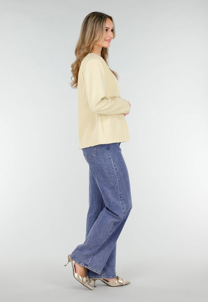 NEW121125 Lichtgele Blazer met Knoopsluiting