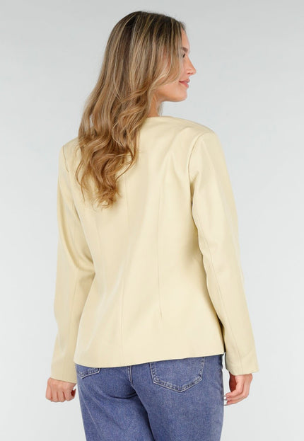 NEW121125 Lichtgele Blazer met Knoopsluiting