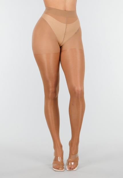 NEW121125 Beige 20 Den Glanzende Panty