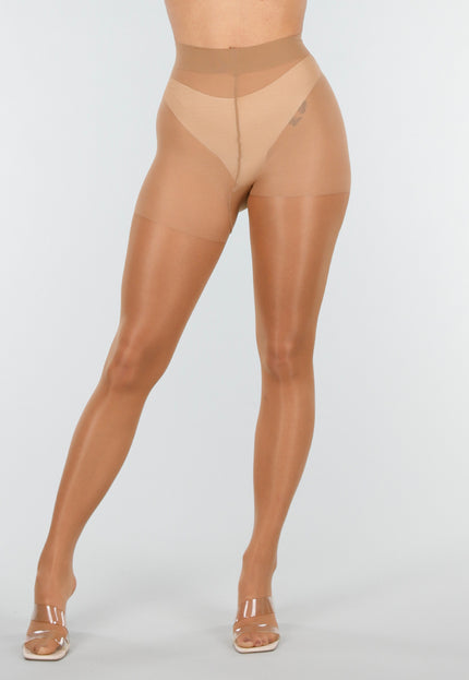 NEW121125 Beige 20 Den Glanzende Panty