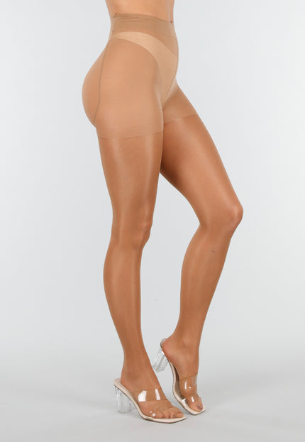 NEW121125 Beige 20 Den Glanzende Panty