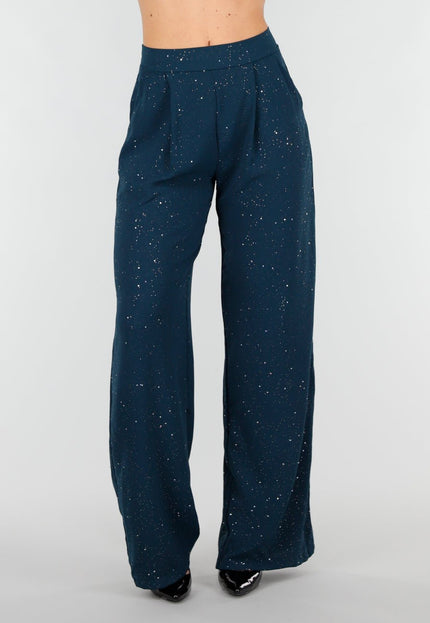 NEW121125 Petrol Pantalon met Glitters