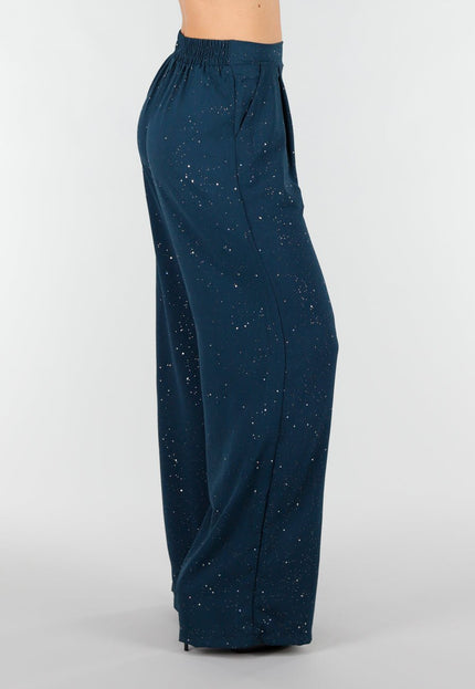 NEW121125 Petrol Pantalon met Glitters