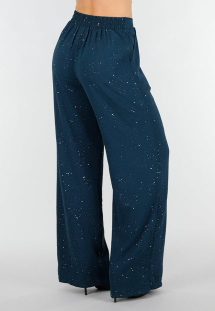 NEW121125 Petrol Pantalon met Glitters