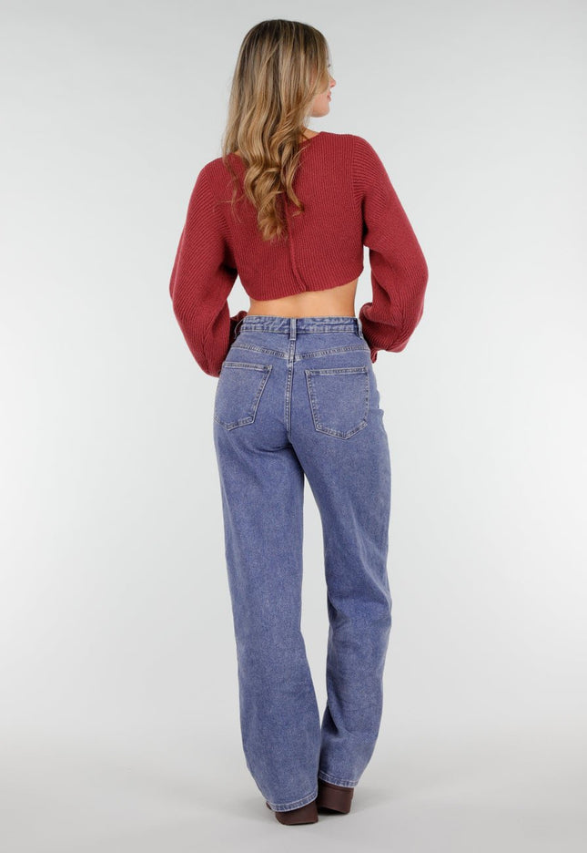 NEW121125 Rode Cropped Trui
