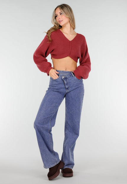 NEW121125 Rode Cropped Trui
