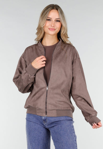 NEW121125 Taupe Bomberjack met Rits