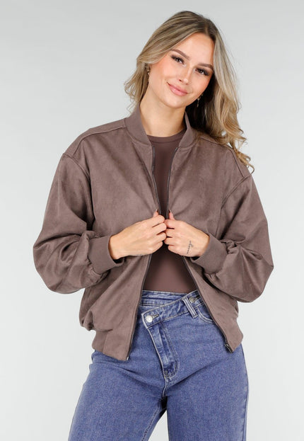 NEW121125 Taupe Bomberjack met Rits