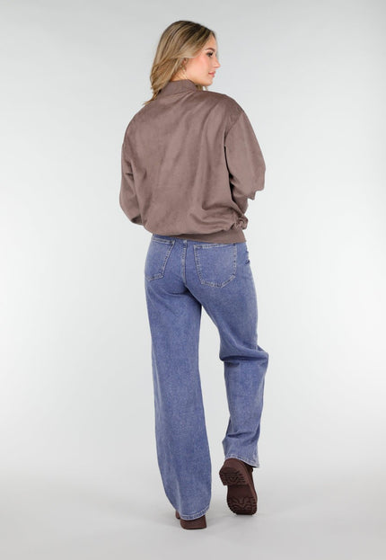 NEW121125 Taupe Bomberjack met Rits