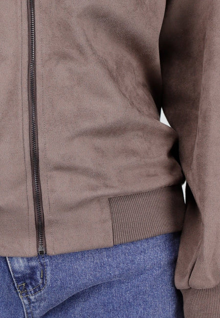 NEW121125 Taupe Bomberjack met Rits