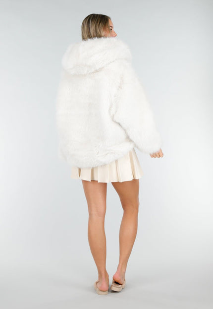 NEW121125 Witte Faux Fur Jas