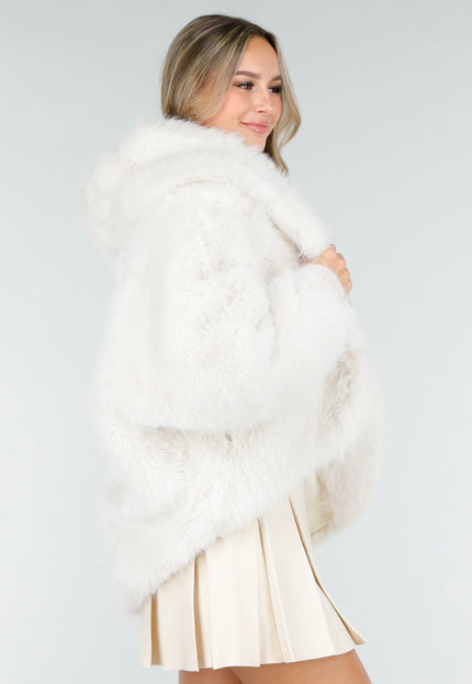 NEW121125 Witte Faux Fur Jas