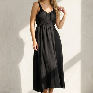 NEW121125 Zwarte Midi Jurk