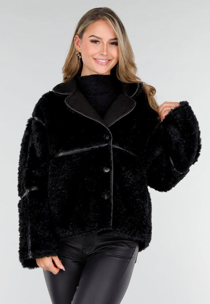 NEW121125 Zwarte Teddy Jas