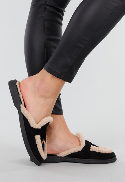 NEW121125 Zwarte Teddy Loafers