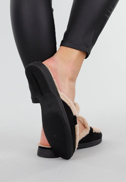 NEW121125 Zwarte Teddy Loafers