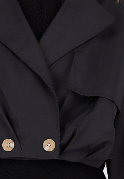 NEW121125 Zwarte Trenchcoat