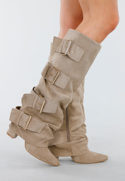 OP=OP.05.S Beige Suèdelook Laarzen