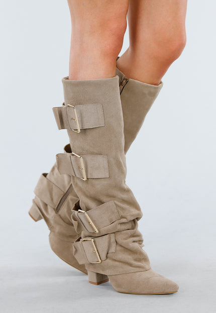 OP=OP.05.S Beige Suèdelook Laarzen