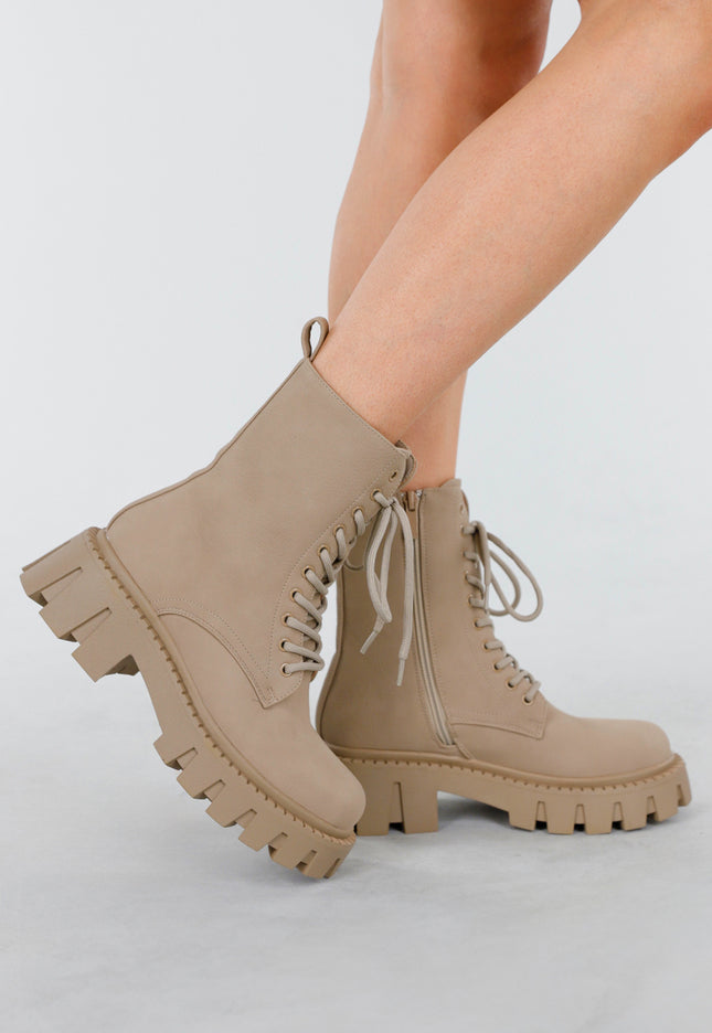 NEW130825 Beige Veterlaarzen Grove Zool