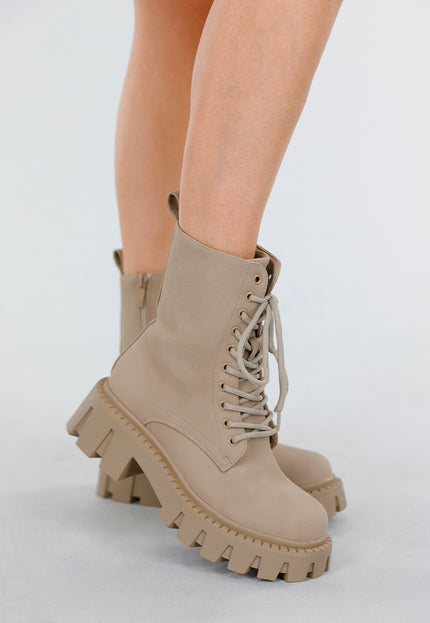 NEW130825 Beige Veterlaarzen Grove Zool