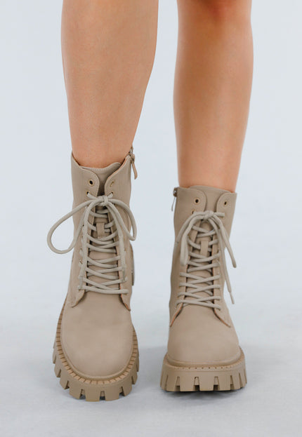 NEW130825 Beige Veterlaarzen Grove Zool