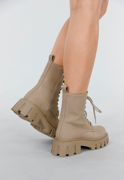 NEW130825 Beige Veterlaarzen Grove Zool