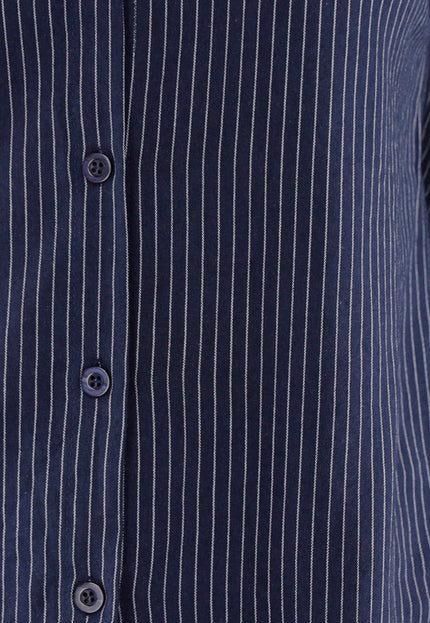 OP=OP.AV.09 Blauwe Blouse met Borduursel