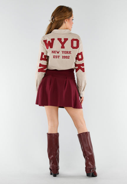 NEW130825 Bordeaux Kniehoge Laarzen Gesp