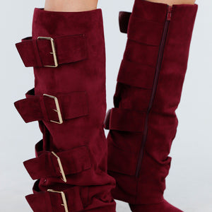 OP=OP.05.S Bordeaux Suèdelook Laarzen