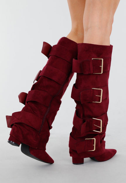 OP=OP.05.S Bordeaux Suèdelook Laarzen