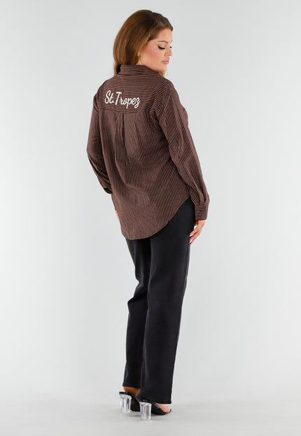 OP=OP.AV.09 Bruin Gestreepte St. Tropez Blouse