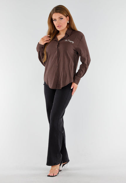 OP=OP.AV.09 Bruin Gestreepte St. Tropez Blouse