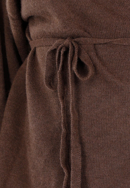 NEW130825 Bruine Gebreide Set Wijde Broek